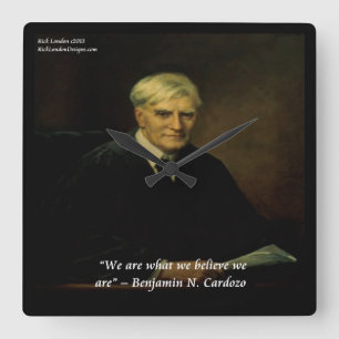Benjamin Cardozo "Who We Are" Quote Wall Clock