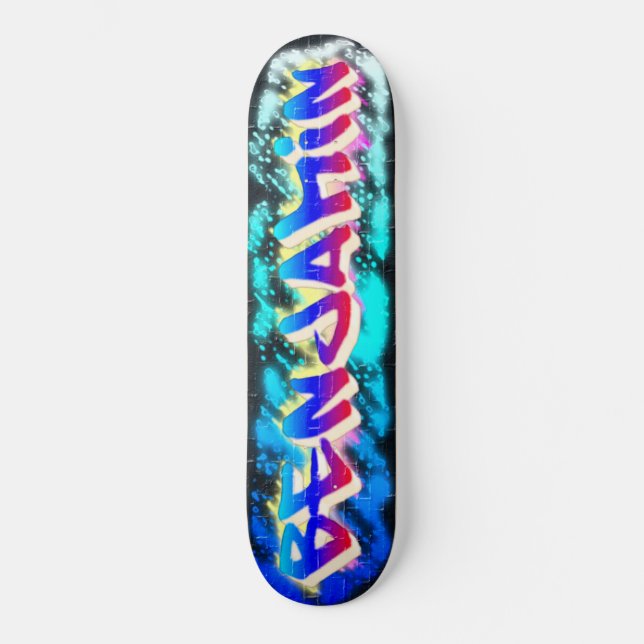 BENJAMIN Customized Graffiti Skateboard (Front)