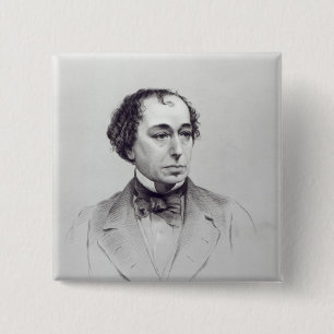 Benjamin Disraeli, 1st Earl Beaconsfield 2 Inch Square Button
