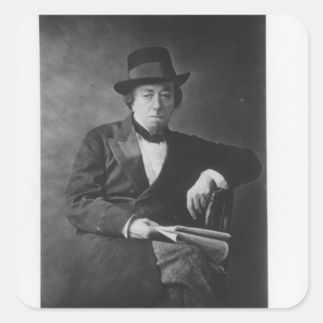 Benjamin Disraeli, 1st Earl of Beaconsfield Square Sticker (Front)