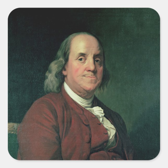 Benjamin Franklin, 1782 Square Sticker (Front)