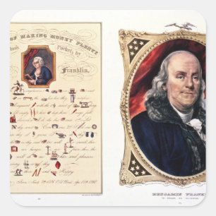 Benjamin Franklin  1847 Square Sticker