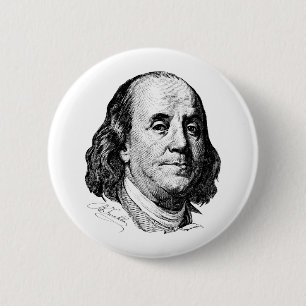 Benjamin Franklin 2 Inch Round Button