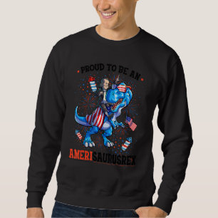 Benjamin Franklin 4th Of July Dino Boys Men Americ Sweatshirt