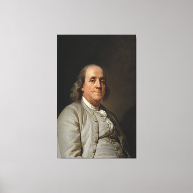 BENJAMIN FRANKLIN by Joseph Siffred Duplessis Canvas Print (Front)