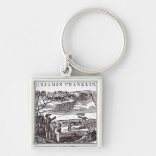Benjamin Franklin  Conducts his Kite Experiment Keychain