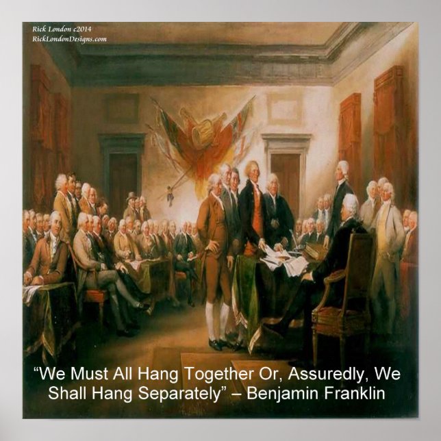 Benjamin Franklin & Declaration Of Independence Poster (Front)