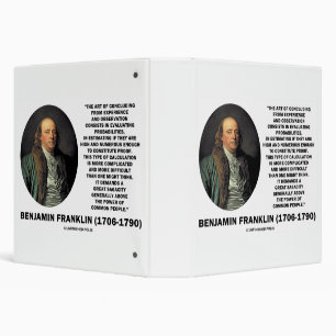 Benjamin Franklin Evaluating Probabilities Quote Binder