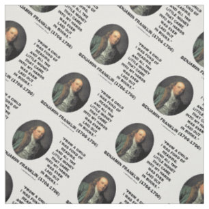 Benjamin Franklin Fond Of Reading Money Quote Fabric