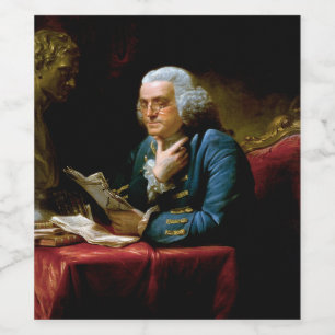 Benjamin Franklin, Founder Inventor Scientist Wine Label