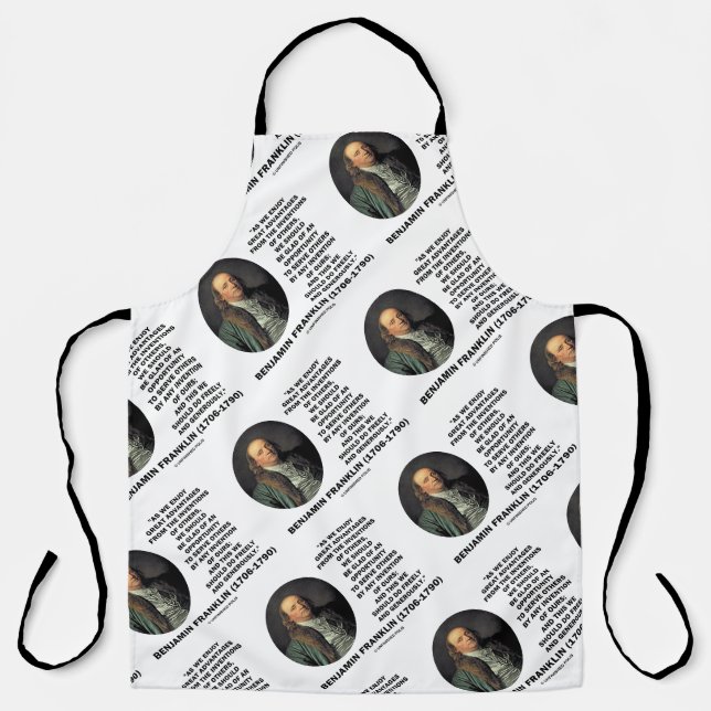 Benjamin Franklin Great Advantages Invention Quote Apron (Front)