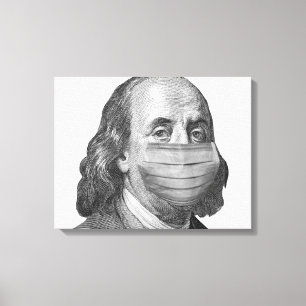 Benjamin Franklin in mask Canvas Print