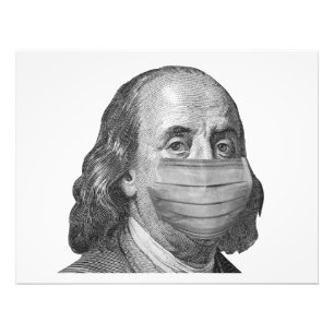 Benjamin Franklin in mask Photo Print