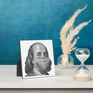Benjamin Franklin in mask Plaque