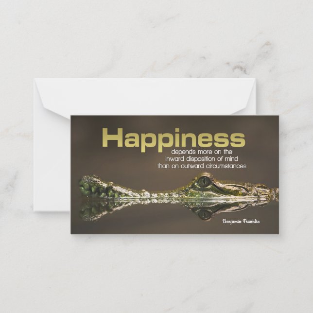 Benjamin Franklin Inspirational Quote "Happiness" Card (Front)