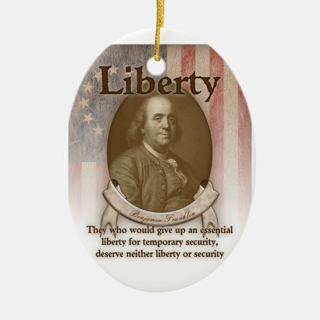 Benjamin Franklin – Liberty Ceramic Ornament (Front)