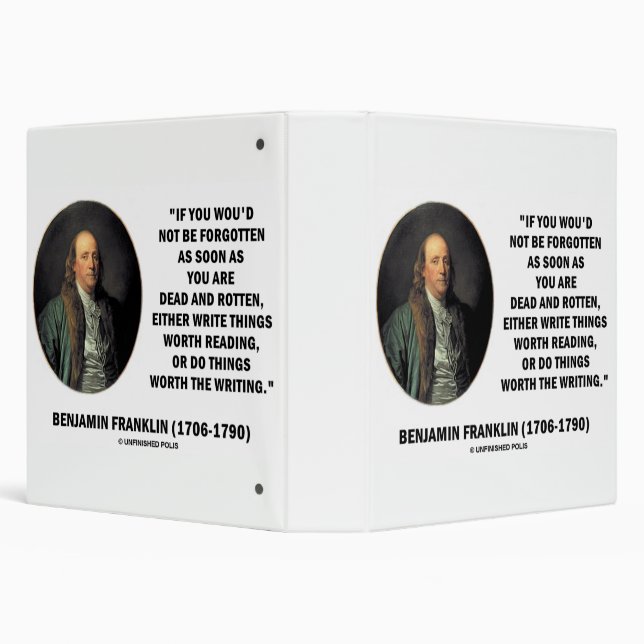 Benjamin Franklin Not Be Forgotten Reading Writing Binder (Background)