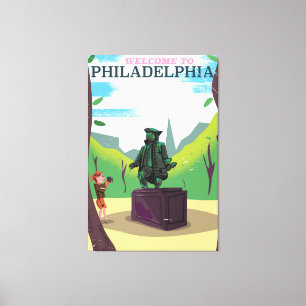 Benjamin Franklin Philadelphia cartoon Canvas Print
