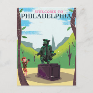 Benjamin Franklin Philadelphia cartoon Postcard