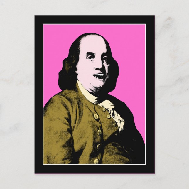 Benjamin Franklin Pop Art Style Postcard (Front)