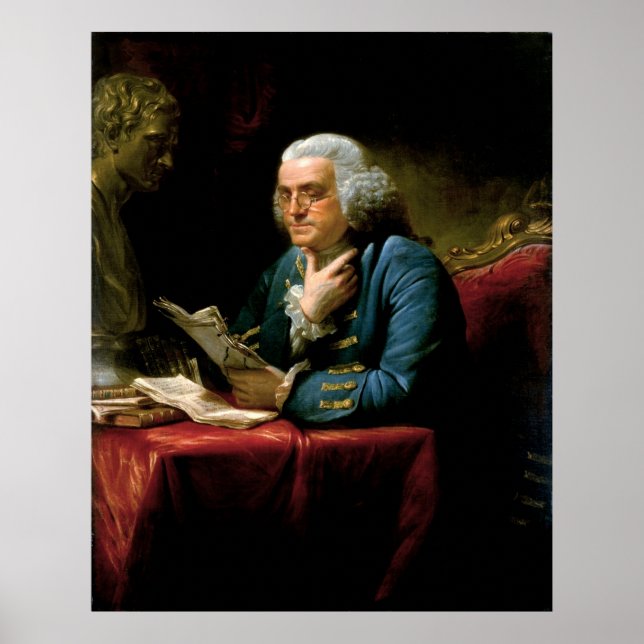 BENJAMIN FRANKLIN Portrait by David Martin Print (Front)