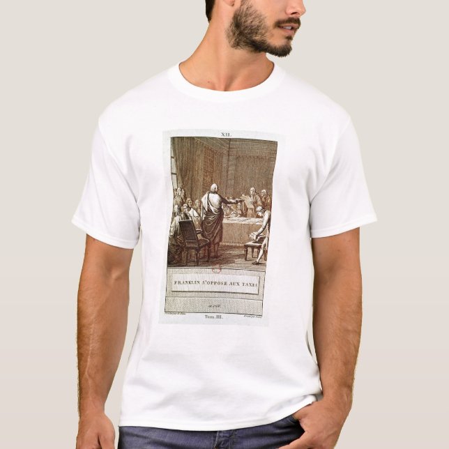 Benjamin Franklin Presenting his Opposition T-Shirt (Front)