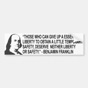 Benjamin Franklin Quote Bumper Sticker