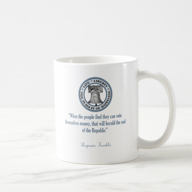 Benjamin Franklin Quote (Money) Coffee Mug (Right)