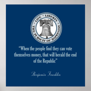 Benjamin Franklin Quote (Money) Poster