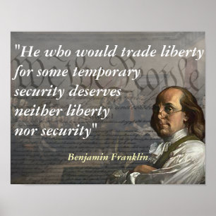Benjamin Franklin Quote on Liberty Poster