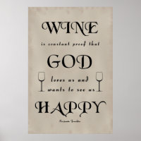 Benjamin Franklin Quote on wine