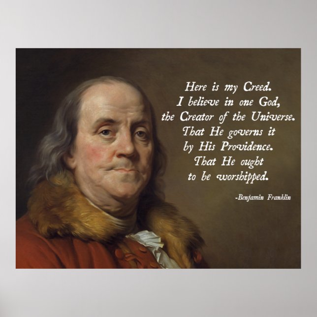 Benjamin Franklin Religion Poster (Front)