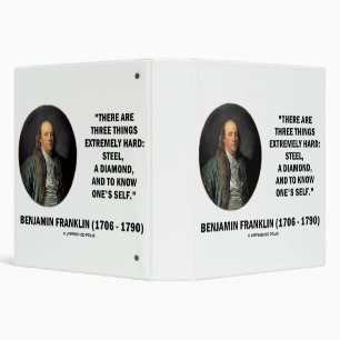 Benjamin Franklin Three Things Extremely Hard Binder