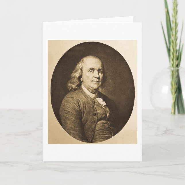 Benjamin Franklin - Vintage Magic Lantern Slide Card (Front)