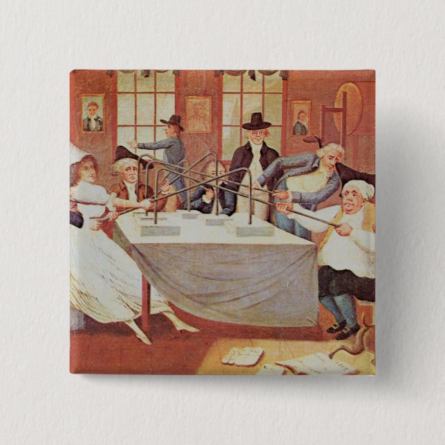 Benjamin Franklin's experiments with electricity 2 Inch Square Button (Front)