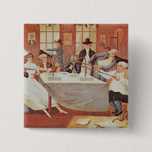 Benjamin Franklin's experiments with electricity 2 Inch Square Button