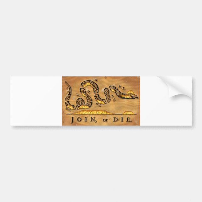 Benjamin Franklin's Join Or Die Political Cartoon Bumper Sticker (Front)