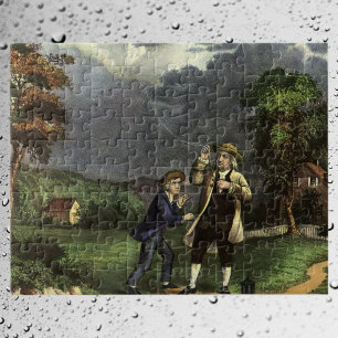 Benjamin Franklin's Kite and Lightning Experiment Jigsaw Puzzle