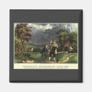Benjamin Franklin's Kite and Lightning Experiment Magnet