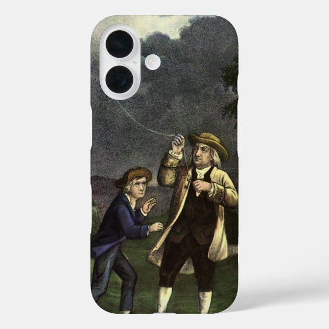 Benjamin Franklin's Lightning and Kite Experiment Case-Mate iPhone Case (Back)