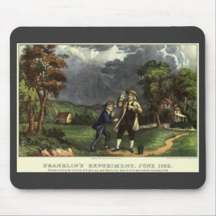 Benjamin Franklin's Lightning with Kite Experiment Mouse Pad
