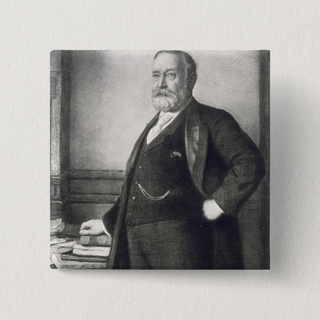 Benjamin Harrison (1833-1901), 23rd President of t 2 Inch Square Button (Front)