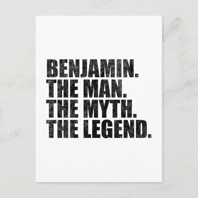 Benjamin name,Benjamin The Man The Myth The Legend Postcard (Front)