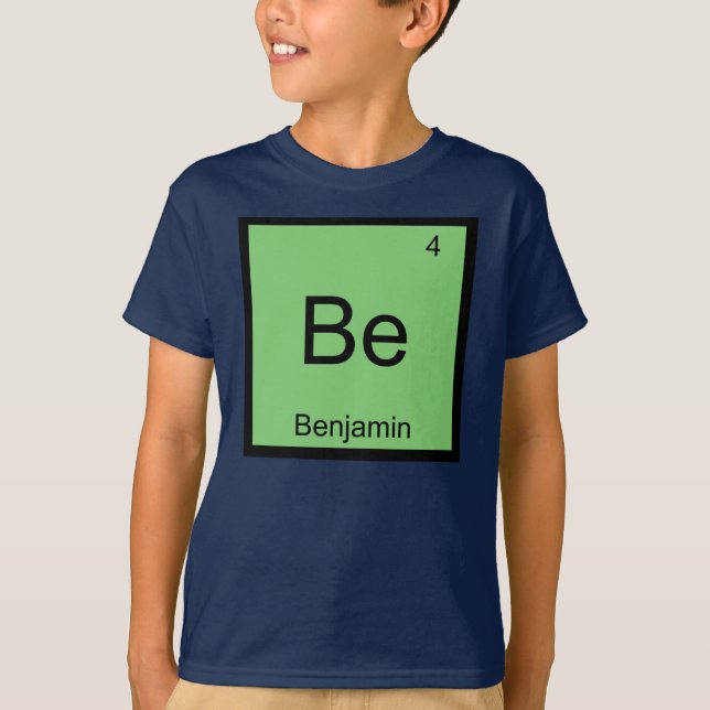 Benjamin Name Chemistry Element Periodic Table T-Shirt (Front)