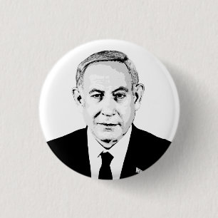 Benjamin Netanyahu 1 Inch Round Button