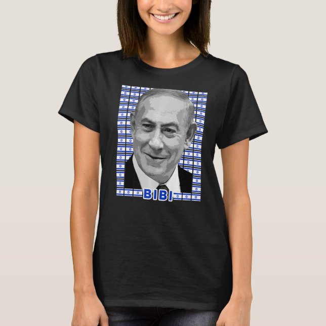Benjamin Netanyahu Prime Minister Portrait  Flag o T-Shirt (Front)