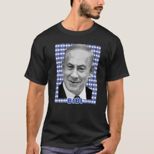 Benjamin Netanyahu Prime Minister Portrait  Flag o T-Shirt