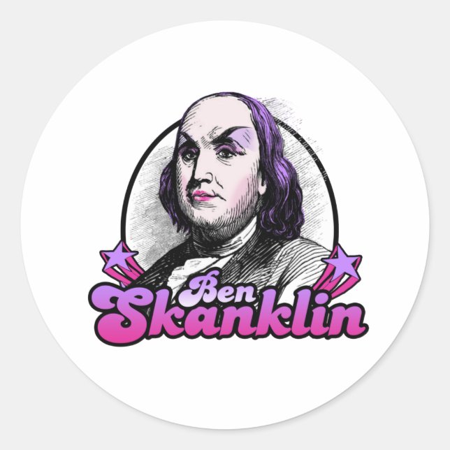 Benjamin Skanklin Classic Round Sticker (Front)