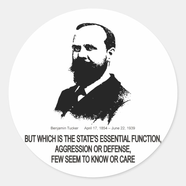 Benjamin Tucker Classic Round Sticker (Front)