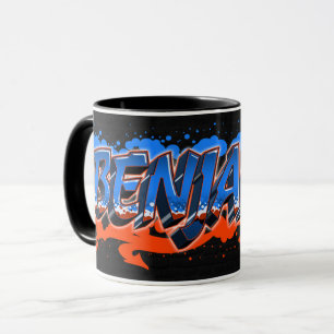 Benjamin Vorname Name Graffiti blue orange Tasse Mug